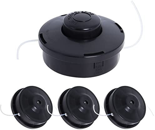 Poweka Universal Strimmer Head, 4 Pack Petrol Strimmer Replacement Head Dual 2 Line Petrol Strimmer Trimmer Brushcutter Bump Feed Spool Head, M10 x 1.25 LHF