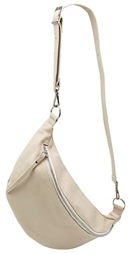 SH Leder echt Leder Damen unisex Brusttasche für Festival Reise mittelgross Hüfttasche Crossbody Bag Verstellbarer welchsellbar Schultergurt Frauen Ledertasche 37x21cm Greta G747