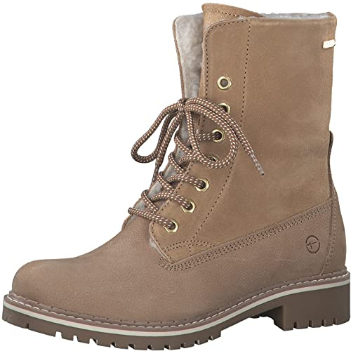 Tamaris Damen Bequemschuhe, Frauen Schnürschuhe,DUOtex,wasserabweisend,warm gefüttert,Komfortschuhe,Halbschuhe,schnürschuhe,Camel,37 EU