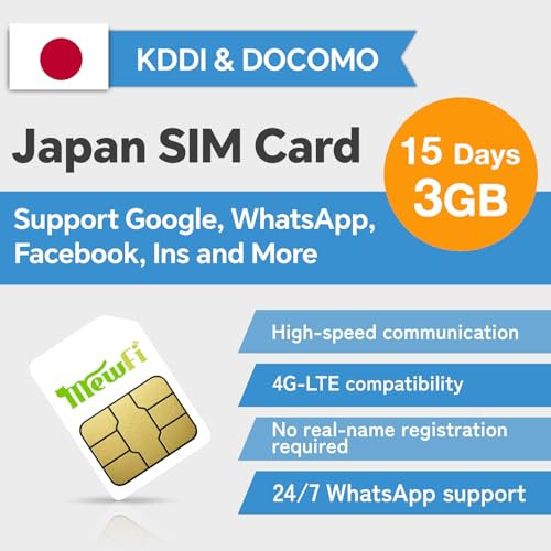 Japan SIM Card 15 Days 3GB – Prepaid SIM for Unlocked Phones – Easy Activation, Works with Google, Instagram, Twitter – 4G Data-Only, No Calls or Texts (15 days 3GB)