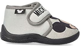 CERDÁ LIFE'S LITTLE MOMENTS Ciabatte per Casa da Bambino per l'inverno di Mickey Mouse con Interni al 100% in Cotone e Suola Antiscivolo, Pantofole, Grigio, 24 EU