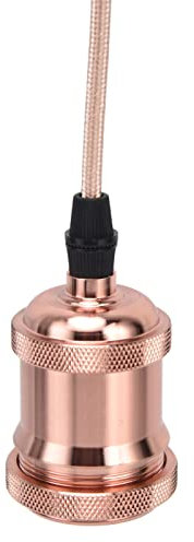 Qcwwy Industrielle Hängende Pendelleuchte, Vintage-Stil, Mini-Pendelleuchte, E26, E27, Lampenfassung für Küchen, Schlafzimmer, Cafés, Flure (Roségold)