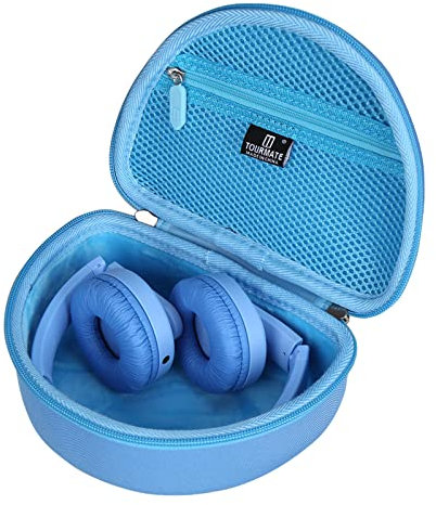 Tourmate Hard Travel Case for Philips K4206 Kids Wireless On-Ear Headphones/iClever HS19 Kids RORSOU R10 On-Ear Headphones, Protective Carrying Storage Bag (Blue, Case Only)