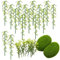 Woohome 30 Stück Modell Bambusbäume Modellbau Bamboo Bäume und Künstliche Moosfelsen Dekorative, Moossteine Grüne Moosbälle für Blumenarrangements, Feengärten