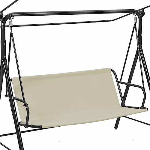 Replacement Swing Seat Cover, Waterproof Garden Swing Chair Cover, Swing Cushion Cover, Outdoor Swing Seat Cover for Balcony Porch Yard Garden Swing (115cm x 48cm x 48cm, Beige)