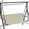Replacement Swing Seat Cover, Waterproof Garden Swing Chair Cover, Swing Cushion Cover, Outdoor Swing Seat Cover for Balcony Porch Yard Garden Swing (115cm x 48cm x 48cm, Beige)