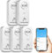 Wassermelder WLAN(2,4 G WiFi), 90 dB Wassersensor Alarm und App Alarm, kabelloser Wasseralarm, WiFi Wassermelder Wasseralarm für Rohre, Schlafzimmer, Küche, Badezimmer, Keller (5er-Pack)