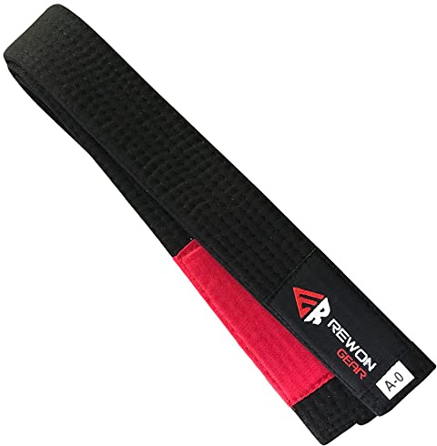 REWON Jiu Jitsu Gürtel – Hautfreundlicher BJJ Karate Gürtel, extra dick, 100% Baumwolle, Taekwondo Budo, Kickboxen, Sportkarate-Gürtel für Erwachsene und Kinder