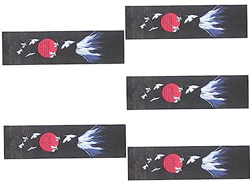 Sosoport 5 Stück Blatt Skateboard-aufkleber Mit Vier Rädern Skateboard-zubehör Klebriges Skateboard-griptape Longboard Griptape Für Skateboards Anti-klebeband Wasserdicht Japan Sandpapier