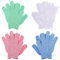8 Pcs Exfoliating Gloves Bath Gloves for Shower, Mitt Body Scrub Exfoliating Washcloths Scrubbing Glove for Shower, Spa, Massage and Dead Skin Cell Remover Loofah (Green, Blue, Pink,white)
