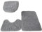 rongweiwang 3 teiliges exquisites Handwerkskunst und rutschfestes Badezimmerteppich Set für stilvolle Touch PU Teppiche, Matten Set, WC Abdeckung, hergestellt aus PU, Grau