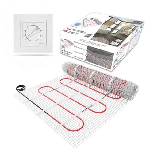 Tapis de chauffage au sol électrique radiant auto-adhésif 150w/m² - Système de chauffage au sol Warmmatte Thermo - Avec/Sans thermostat