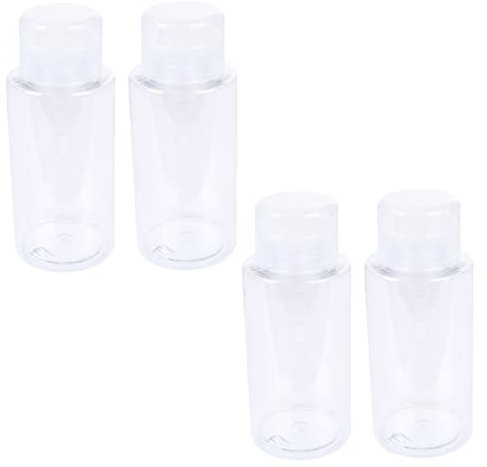 POPETPOP Lot De 4 Bouteilles De Voyage Pour Cosmétiques Bouteilles Deau Vides Pour Démaquillant Pompe En Plastique Rechargeables 200 Ml