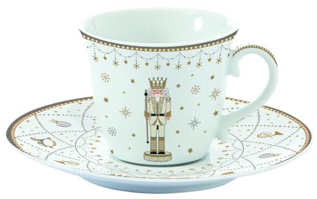 EasyLife RNUT1106 Royal Tasse avec soucoupe Motif casse-noisette 200 ml
