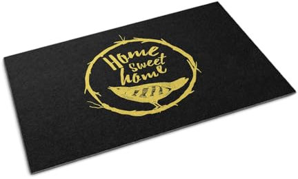 Tulup 90x60 cm Felpudo para balcón Tapete para Zapatos Felpudo Delante de la casa Felpudo Exterior Pequeño Felpudo Antideslizante - Hogar Dulce hogar