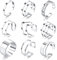 JeweBella 9 Stücke Ringe Set für Damen Mädchen Edelstahl Offene Ring Silber Boho Knöchel Finger Stapelbare Ring