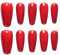 Sun&Beam Nails Handgefertigte Kunstnägel Mittel Lang Sargform Ballerina Nägel zum Aufkleben in Rot Einfarbig Magnetisches Minimalistisch Design mit Klebepads 10 Stück (#164 M)