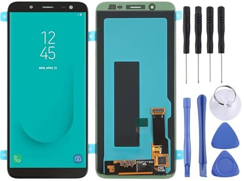High-Tech Place Écran LCD Super AMOLED d'origine pour Galaxy J6 (2018) avec Ensemble Complet de numériseur (Noir)