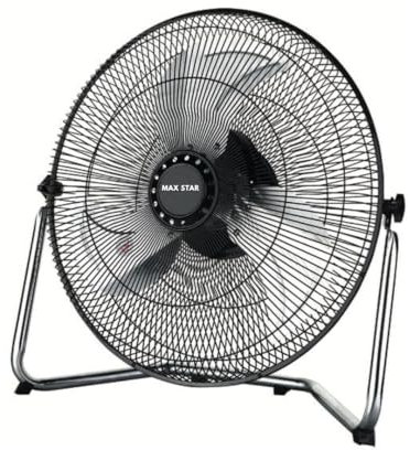 Max Stra Ventilador de Suelo 18 MS-18 Portátil 3 Velocidades 80W, Oscilante, Potente y Silencioso Ventiladores de Sobremesa Ventilacion Hogar