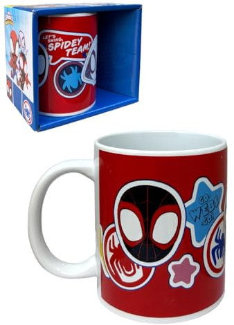 CARTOON Taza de cerámica Spidey Marvel modelo mug 350ml taza de desayuno para niños con caja