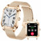 TAYSHILEY Smart Watch da donna, 1,59 pollici, Full Touch, Smartwatch da donna con monitoraggio della salute femminile, fitness tracker cardiofrequenzimetro (Oro)