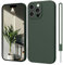 ElestBela iPhone 16 Pro Max Hülle Silikon Case, Ultra Dünn Slim mit Microfiber, Kratzfeste Rundumschutz Case Schutzhülle für iPhone 16 Pro Max 6.1'' Dunkel Grün