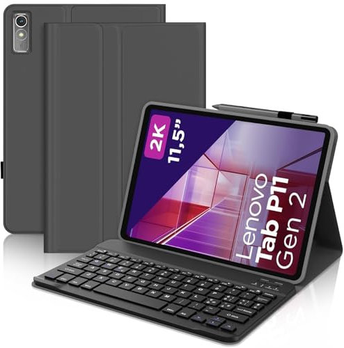 Tastiera per Lenovo Tab P11 Seconda Generazione, Custodia Tastiera per Lenovo Tab P11 (2nd Gen) 11.5 pollici, Tastiera Italiano Bluetooth per Lenovo Tab P11 (2nd Gen) TB350FU/TB350XU 2022, Nero