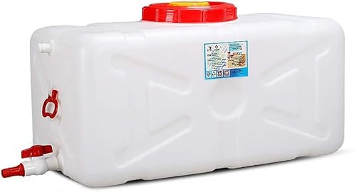 Wasserspeicher-Eimer für den Außenbereich, Kunststoff, Wassertank mit Wasserhahn, tragbares Wasserfass Weinfass für Industrie, Chemikalien, großes Fassungsvermögen, horizontal, quadratisch,