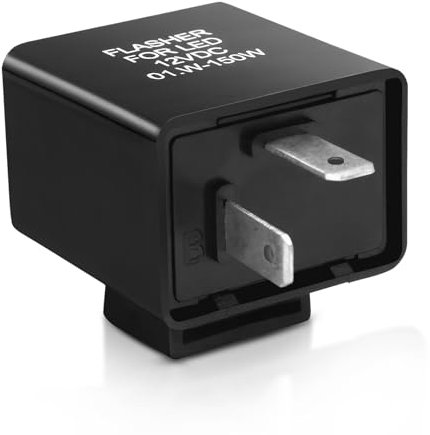 tlidfgeo Universal 2 Poliger 12 V Auto Motorrad LED Blinker Relais Lastunabhängiges Blinkerrelais Blinkgergeber Blinkrelais Blinkfrequenzkontroll Relai