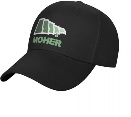 Herren Schwarze Baseballkappe Irish Cliffs of Moher Irland Baseballkappe Trucker Hut Big Size Hut Damen Personalisierte Geschenke für Männer
