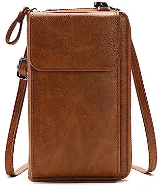Ralondbey Trendige Crossbody-Tasche für Damen, modische Crossbody-Tasche für Mädchen und Frauen, Hasp-Umhängetasche, Leder, Kartenhalter, Hobos-Tasche, Handtaschen für Arbeit, Einkaufen, braun