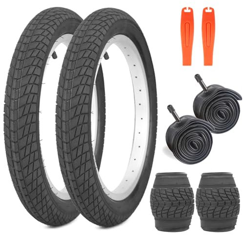 WEEROCK 16 Zoll Kid Bike Reifen, 2 Pack 16 X 2.125(54-305) Kinderfahrradreifen mit Schlauch für 16 Zoll Kinderfahrräder, Kinderfahrräder, Mountainbike, Scooter, MTB, Schwarz