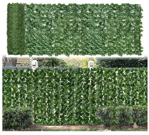 Store latéral de balcon 1 x 1 m résistant aux intempéries avec feuilles artificielles décoratives pour haies de jardin, brise, vue extérieure pour douche de jardin, disponible dans les
