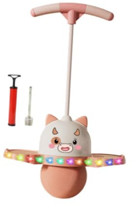 Qianly Pogo Ball mit Leichter Übung, Pogo Stick für Kinder, Hüpfball, Pogo Sprung für Spiele, Übungen, Gleichgewichtsfähigkeit, Kinder, Rosa