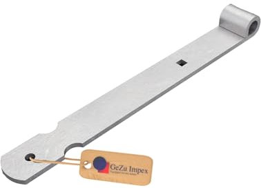 GeZu Impex® charnières de portail Galvanoplastie Lot de 2 400 mm penture bud lourde gond sur platine