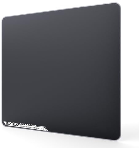 llano Gaming Glas Mauspad für Esports Game Special, Gehärtetes Glas | 3mm Thick, Hochpräziser Oberfläche, Rutschfeste Unterseite, Leicht zu reinigen Staubtuch, 13.8x11.8, 30x30cm, Medium size