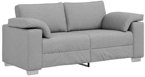 vidaXL Zeitgenössisches Wolken Grau Sofa Für Wohnzimmer | Stylische 3-Sitzer Couch Mit Abnehmbaren Bezügen Robustes Polyestergewebe Ideal Für Familientreffen Bequem Und Vielseitig Gestaltet Sitzplüsch