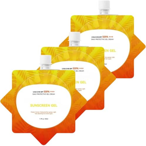 Atmungsaktive, superweiße Sonnencreme mit LSF 50 PA++++, Gesichtssonnenschutz für unterwegs, für die tägliche Anwendung geeignet, nicht fettend, nicht weißelnd, wasserfest