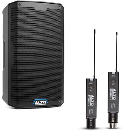 ALTO TS412 2500W 12-Inch Powered PA Speaker Bundle with XLR Mic Receiver and Transmitter for Live Performances, Events, Karaoke, Public Address, Presentations