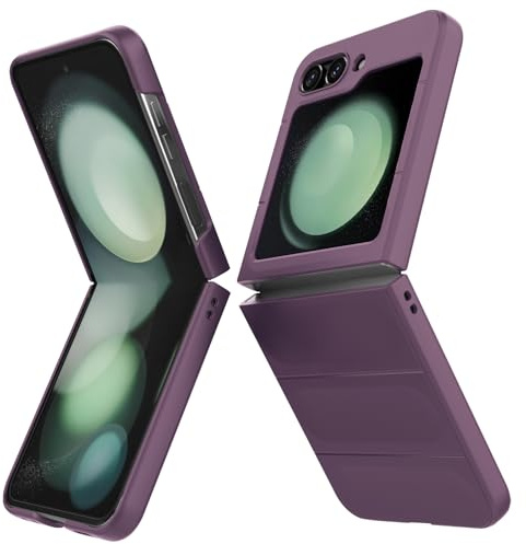 BonYonka Case for Samsung Galaxy Z Flip 5, Hard PC Slim Fit Bumper Case, Anti-Scratch Shockproof Protective Phone Cover, Purple