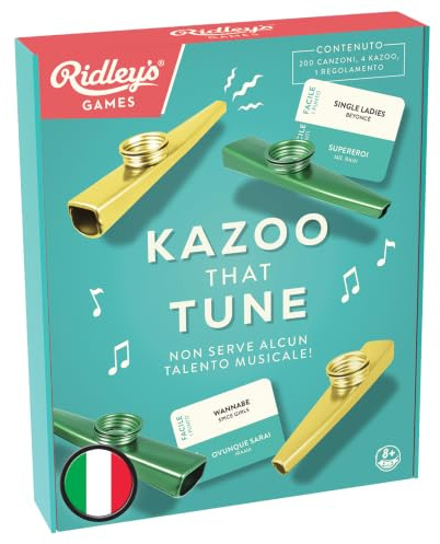 Asmodee – Kazoo That Tune – Divertente Party Game Rumoroso | Gioco da Tavolo di Imitazione Canzoni con Trombette Metalliche – 2-4 Giocatori – 8+ Anni – 20 Minuti – Edizione Italiana