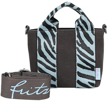 Fritzi Bini Umhängetasche Kunstleder Damen Crossbody Handtasche Festival City vegan verstellbarer Webbing-Gurt 15,5 x 20 x 7 cm – Schwarz, Grün, Pink, Beige, Gelb