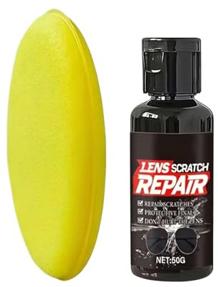 Sunglass Scratch Remover | 50g Lens Cleaner Wax with Sponge,Eyeglass Scratch Repair,for Phone Windshield Window Car Screen Camera Watch