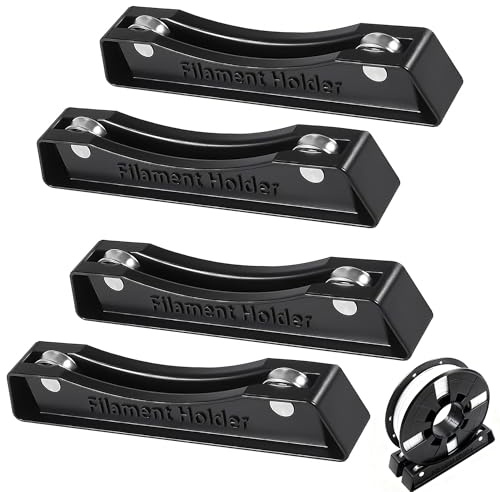 4 Stück 3D Drucker Filamenthalter, Schwarz, Verstellbare Filament Halterung | 3D Drucker Filament Halter, 3D Drucker Zubehör, Befestigungsregale, für PLA/ABS/TPU/FDM3D Druckmaterial