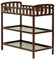 Dream On Me Emily Table à langer expresso, livrée avec matelas à langer de 2,5 cm, dispose de deux étagères, station à langer portable, fabriquée en pin de Nouvelle-Zélande durable