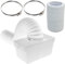 SPARES2GO Kondensator Box & Extra Langen Schlauch Kit mit Schraubenclips für Logik Trockner (10,2 cm/100 mm Durchmesser)
