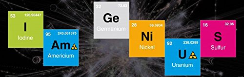 1art1 Spaß I Am Genius, Iod, Americium, Germanium, Nickel, Schwefel, 1-Teilig Fototapete Poster-Tapete 250x79 cm