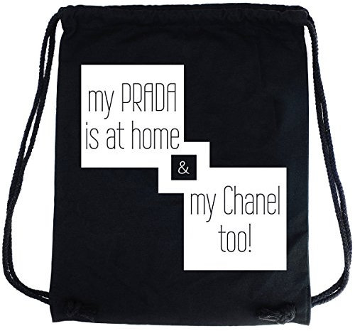 PREMYO Turnbeutel mit Spruch für Mädchen - Teenager Sportbeutel Damen Baumwolle - Hipster Gym Bag Schwarz