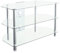 MAHARA Glass Corner TV Stand – Universal Clear Glass TV Unit 80cm wide with Glass Shelves and Cable Management – TV Floor Stand Suitable for up to 42” TVs and Max Weight 40Kg