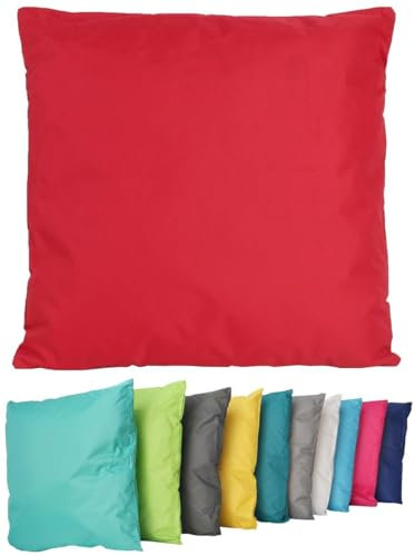 Coen Bakker Outdoor Lounge Kissen 45x45cm Dekokissen Inkl. Füllung Wasserfest Sitzkissen Garten Stuhl Lotus Effekt, Farbe:Rot